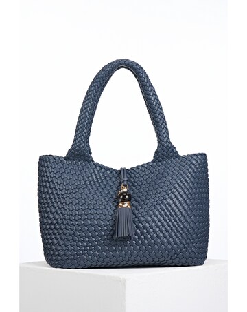 Luella Grey Saskia Denim Blue Woven Tote