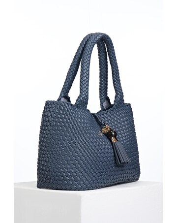 Luella Grey Saskia Denim Blue Woven Tote