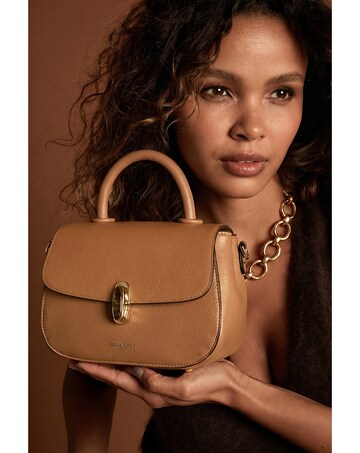Luella Grey Delia Tan Top Handle Crossbody
