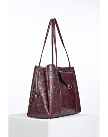 Luella Grey Francois Black Cherry Croc Laptop Tote