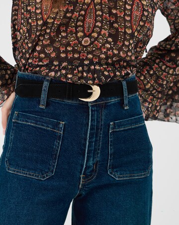 Accessorize Oval Buckle Suede Belt