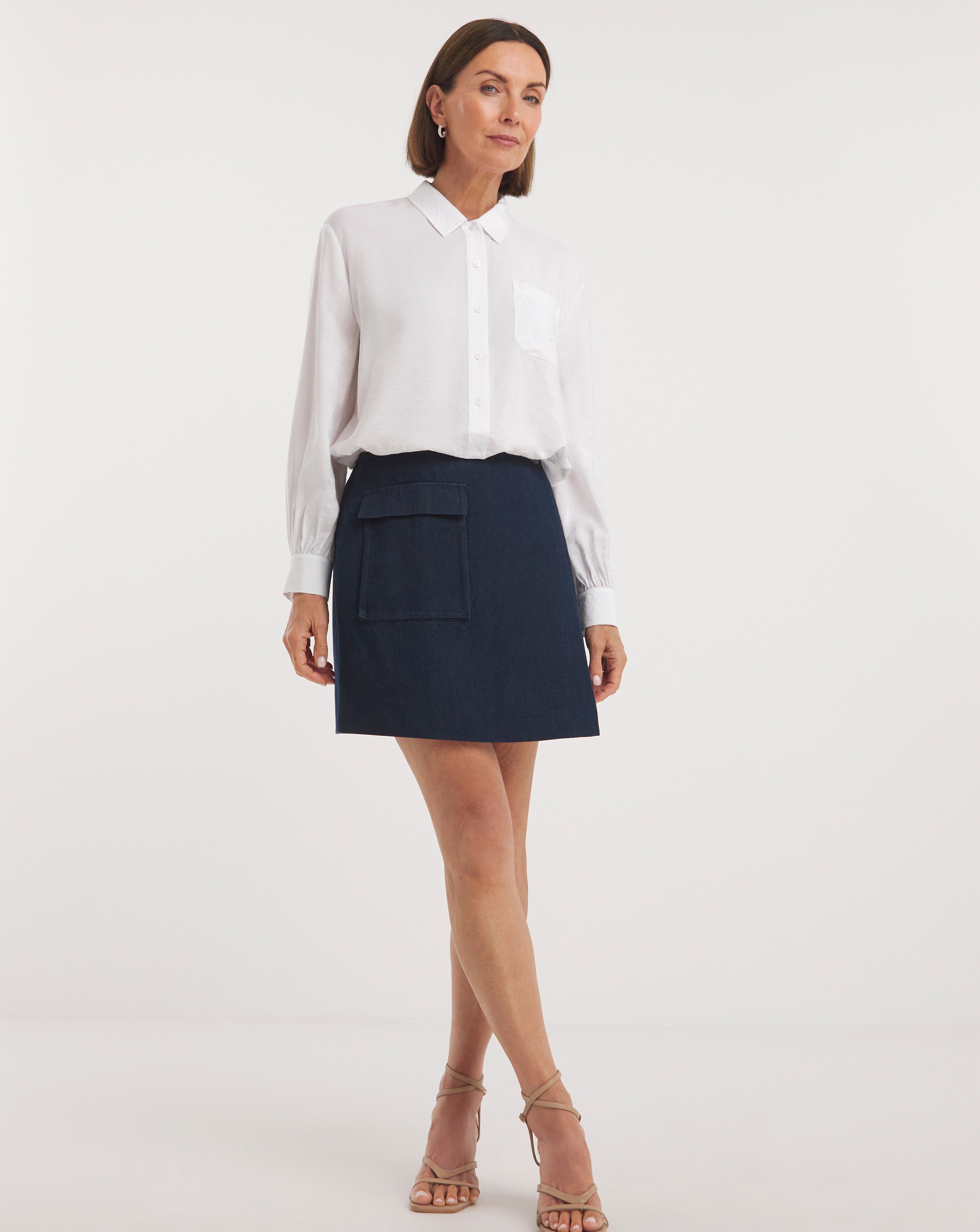Whistles Denim Mini Wrap Skirt