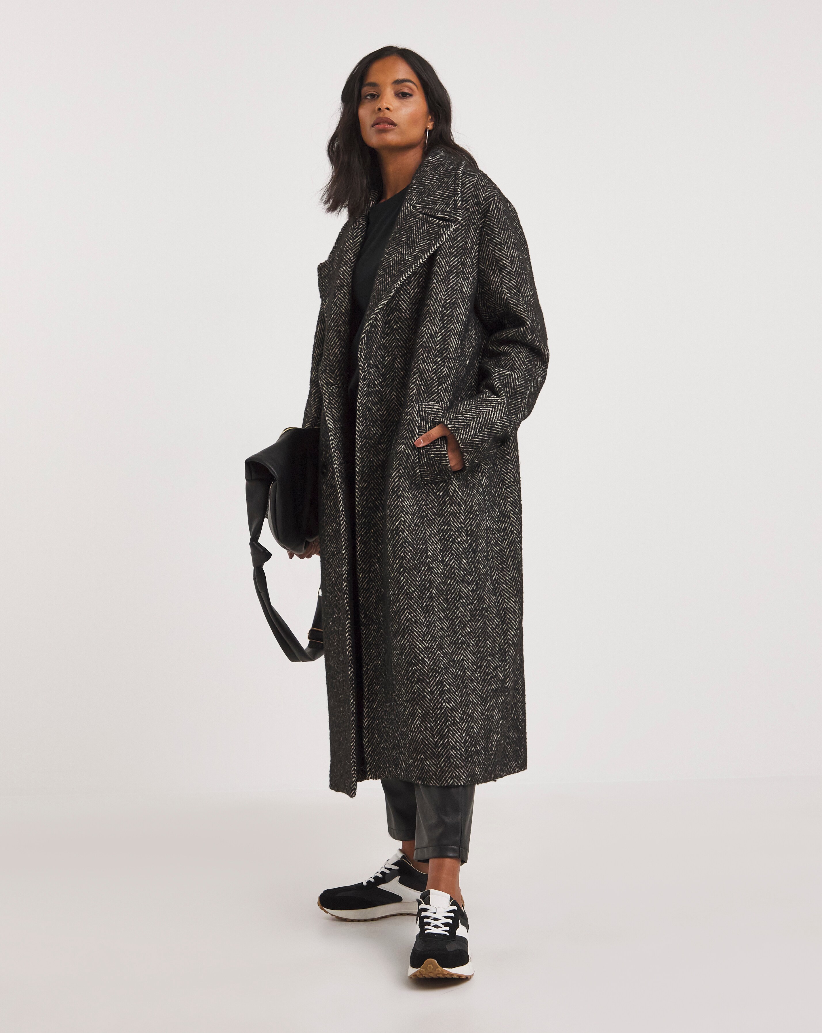 Charcoal deals herringbone coat