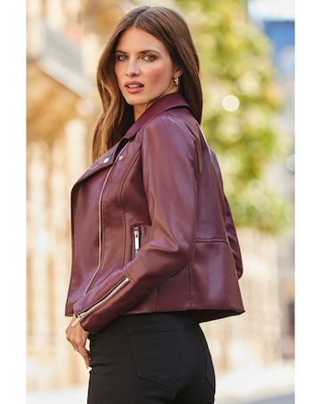 Sosandar Faux Leather Biker