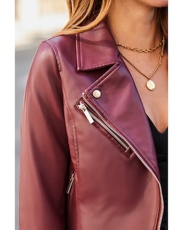 Sosandar Faux Leather Biker