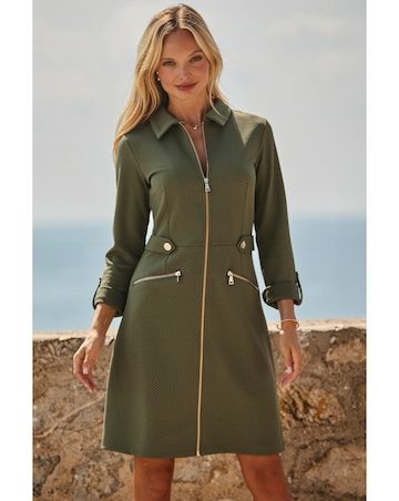 Sosander Textured Zip Through Dress