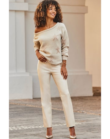 Sosandar Gold Star Off The Shoulder Jumper
