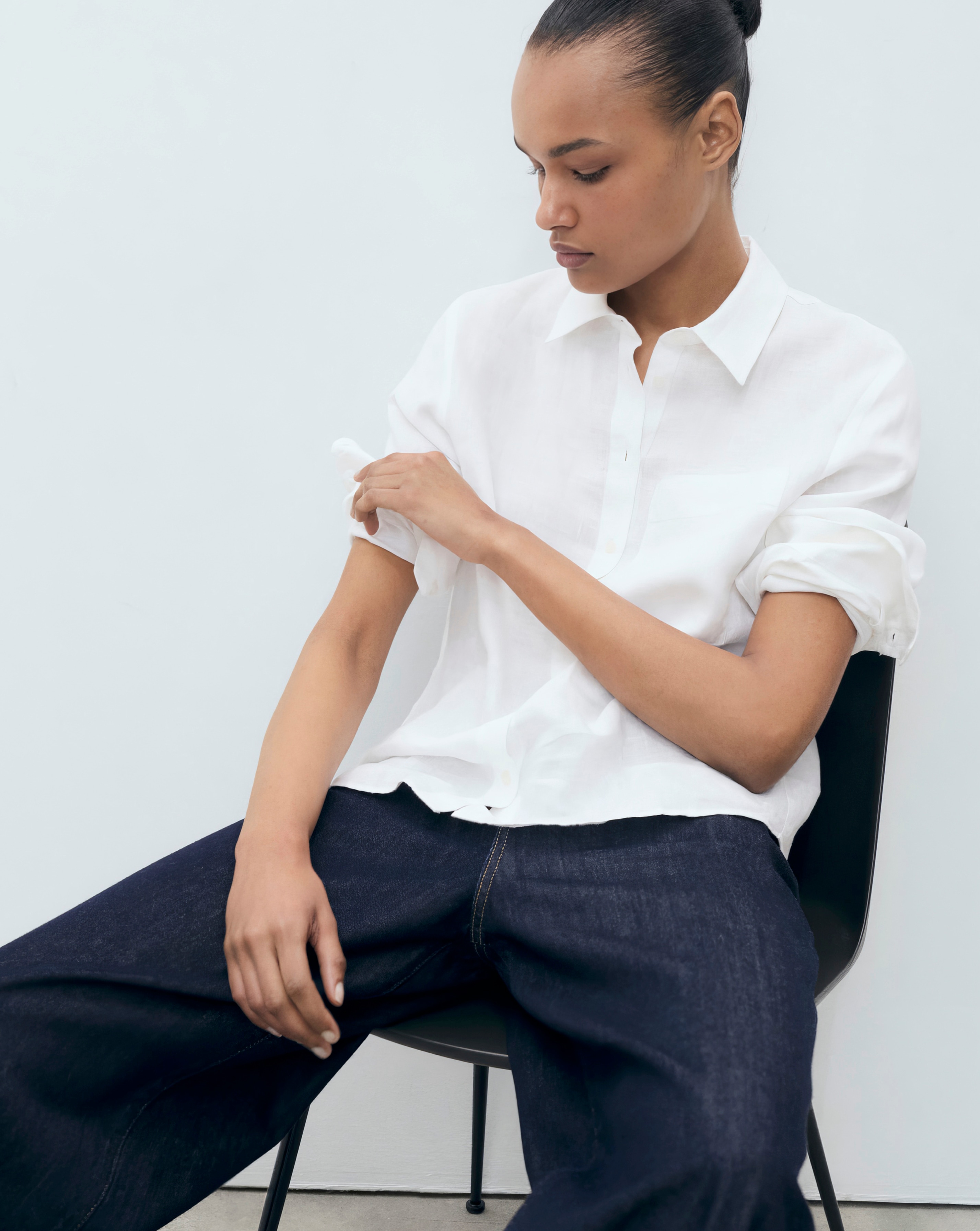 Mango White Long Sleeve Shirt