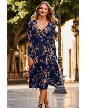 Sosander Fleck Printed Faux Wrap Midi Jersey Dress