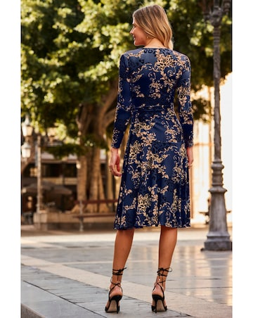 Sosander Fleck Printed Faux Wrap Midi Jersey Dress