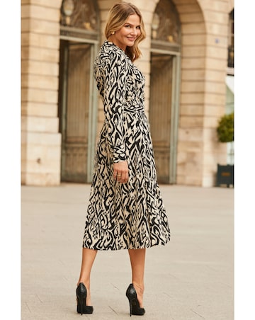 Sosander Ikat Belted Midi Shirt Dress