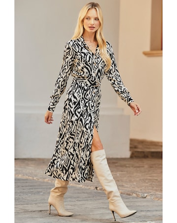 Sosander Ikat Belted Midi Shirt Dress