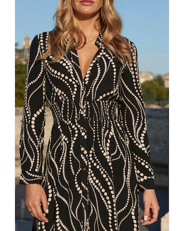 Sosander Gradiant Spot Shirred Waist Midi Dress