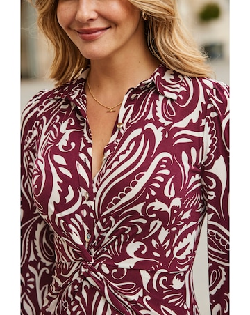 Sosandar Ikat Twist Front Dress