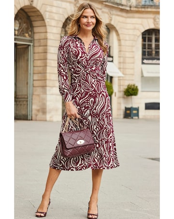 Sosandar Ikat Twist Front Dress