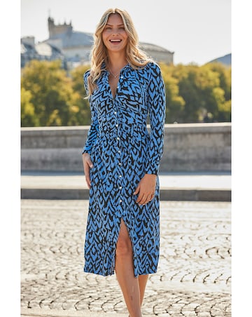 Sosander Ruched Front Shirt Dress