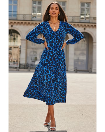 Sosander Moroccan Tile Waist Detail Midi Dress