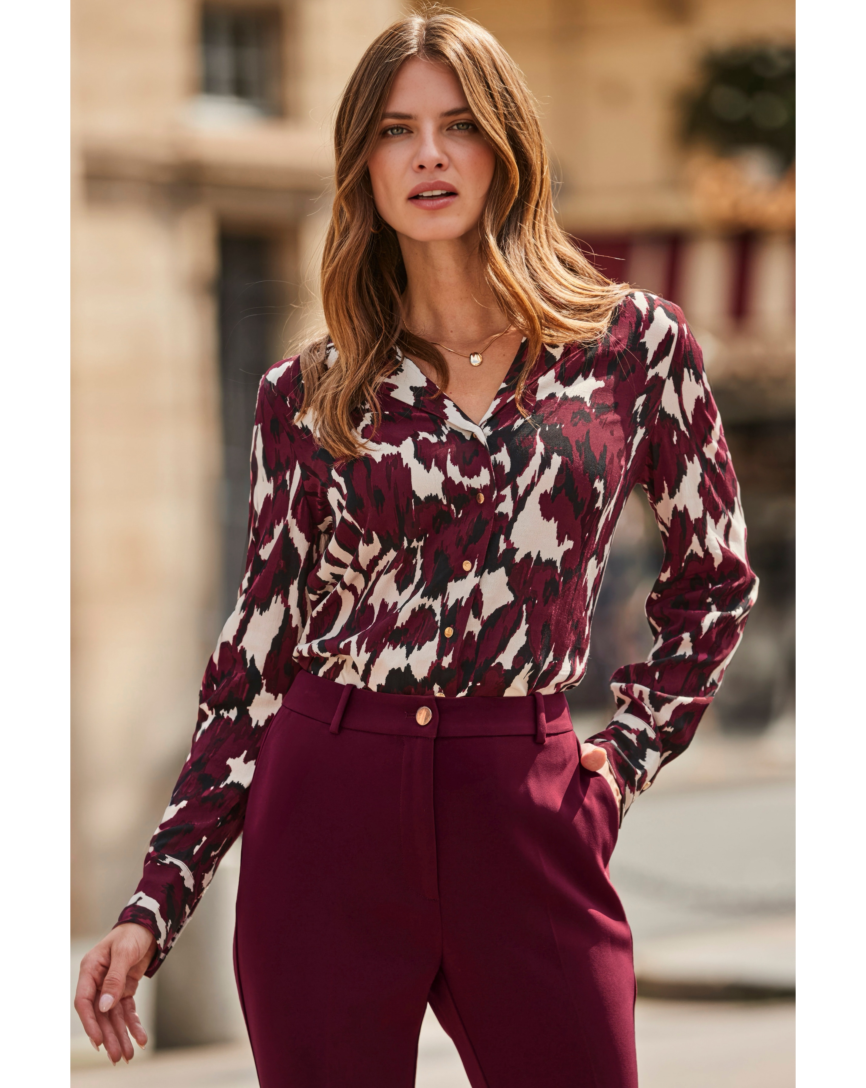 Sosandar Blurred Ikat Collar Shirt