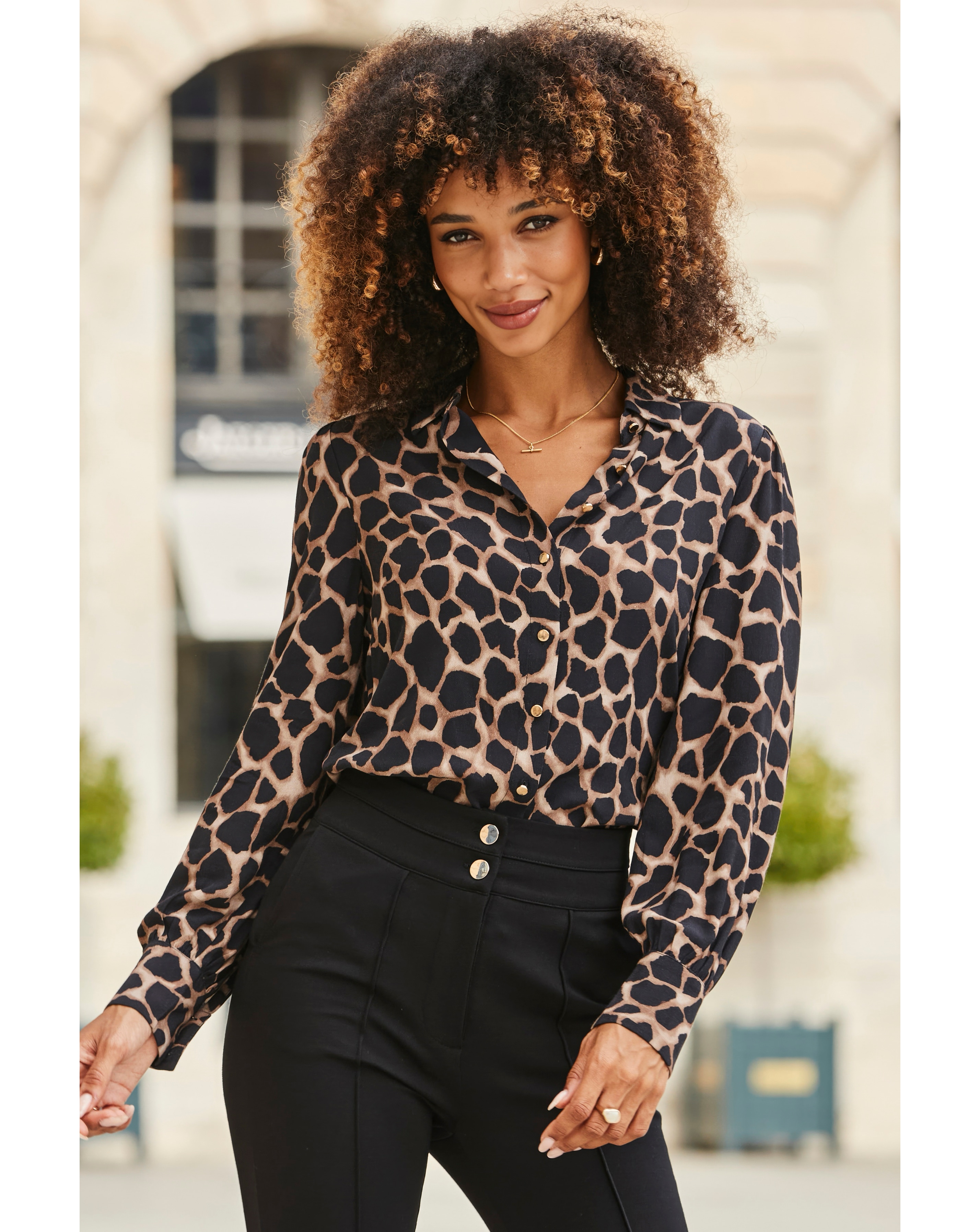 Sosandar Moroccan Blouson Sleeve Shirt