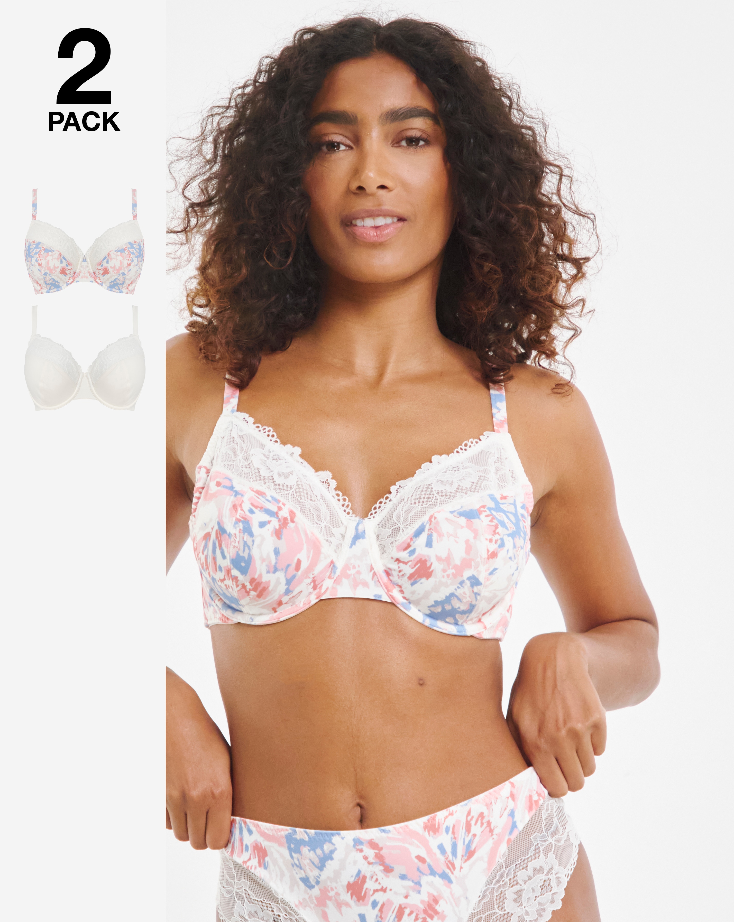 2 Pack Adrianne Full Cup Bra