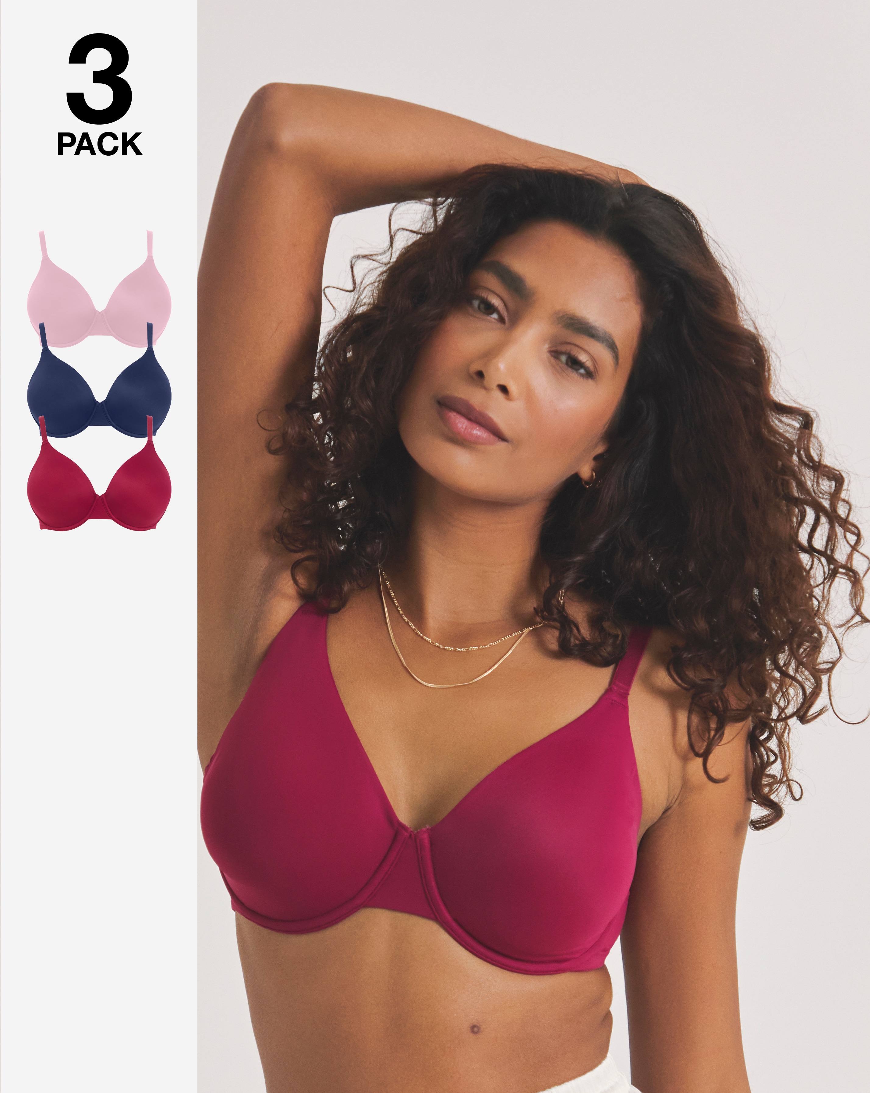 New In - 3 Pack Claire Micro Full Cup Wired Bras