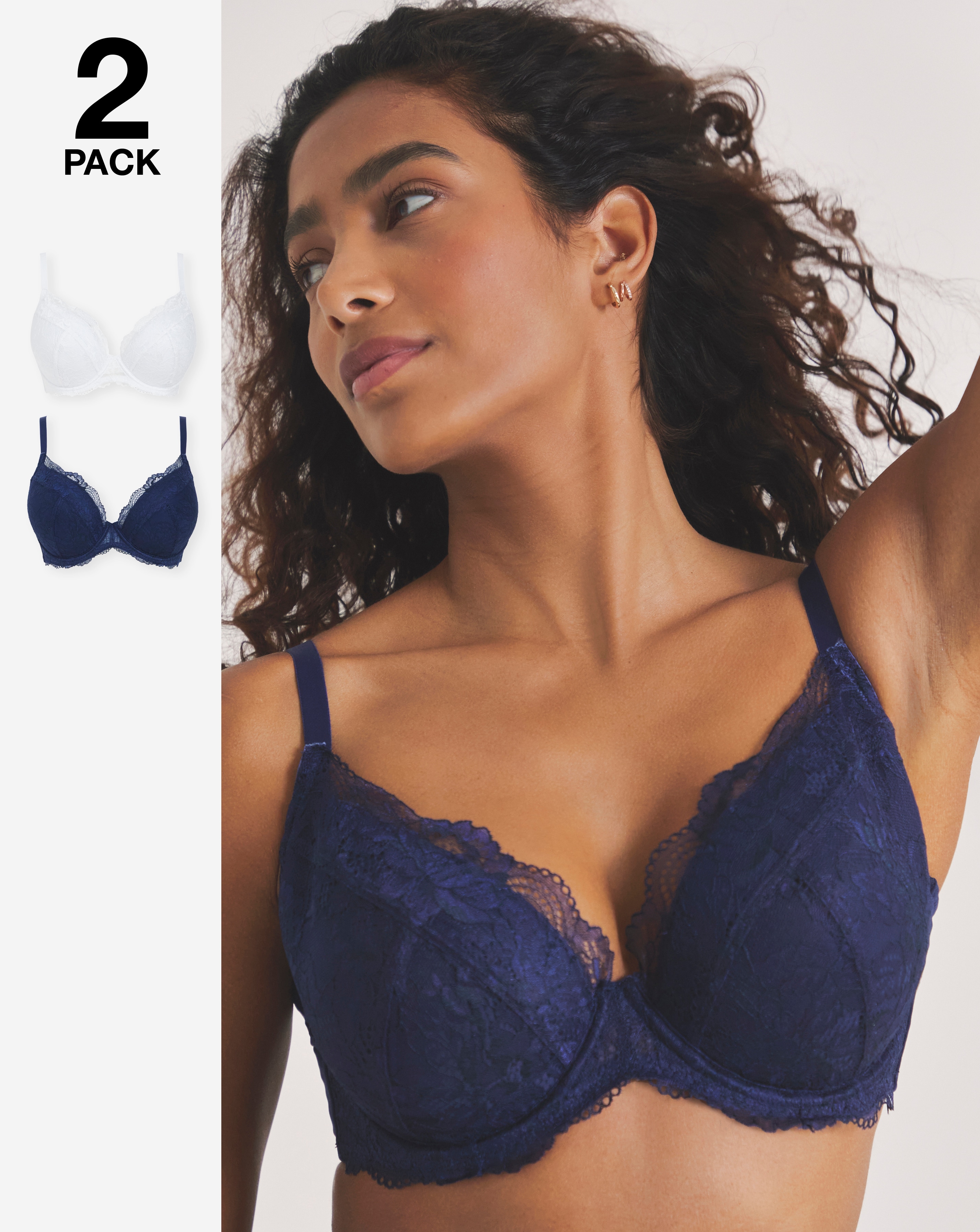 New In - 2 Pack Ella Padded Plunge Wired Bras