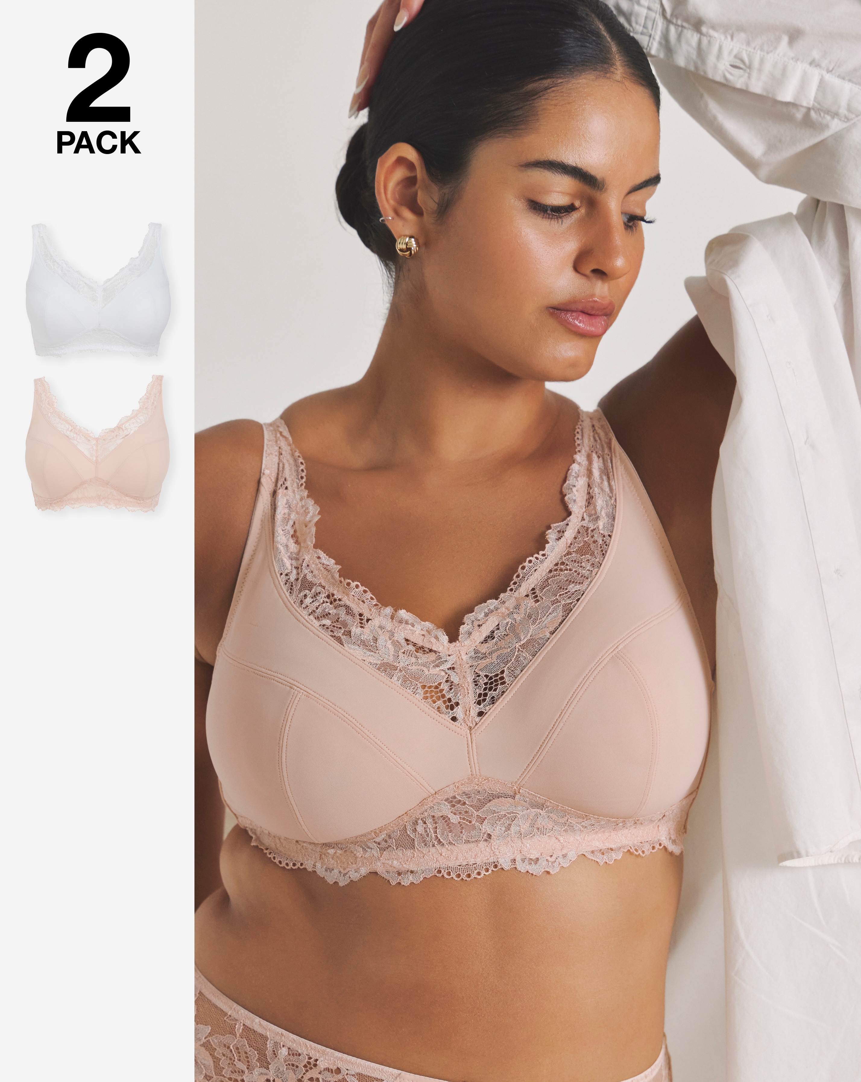 New In - 2 Pack Ella Full Cup Non Wired Bras