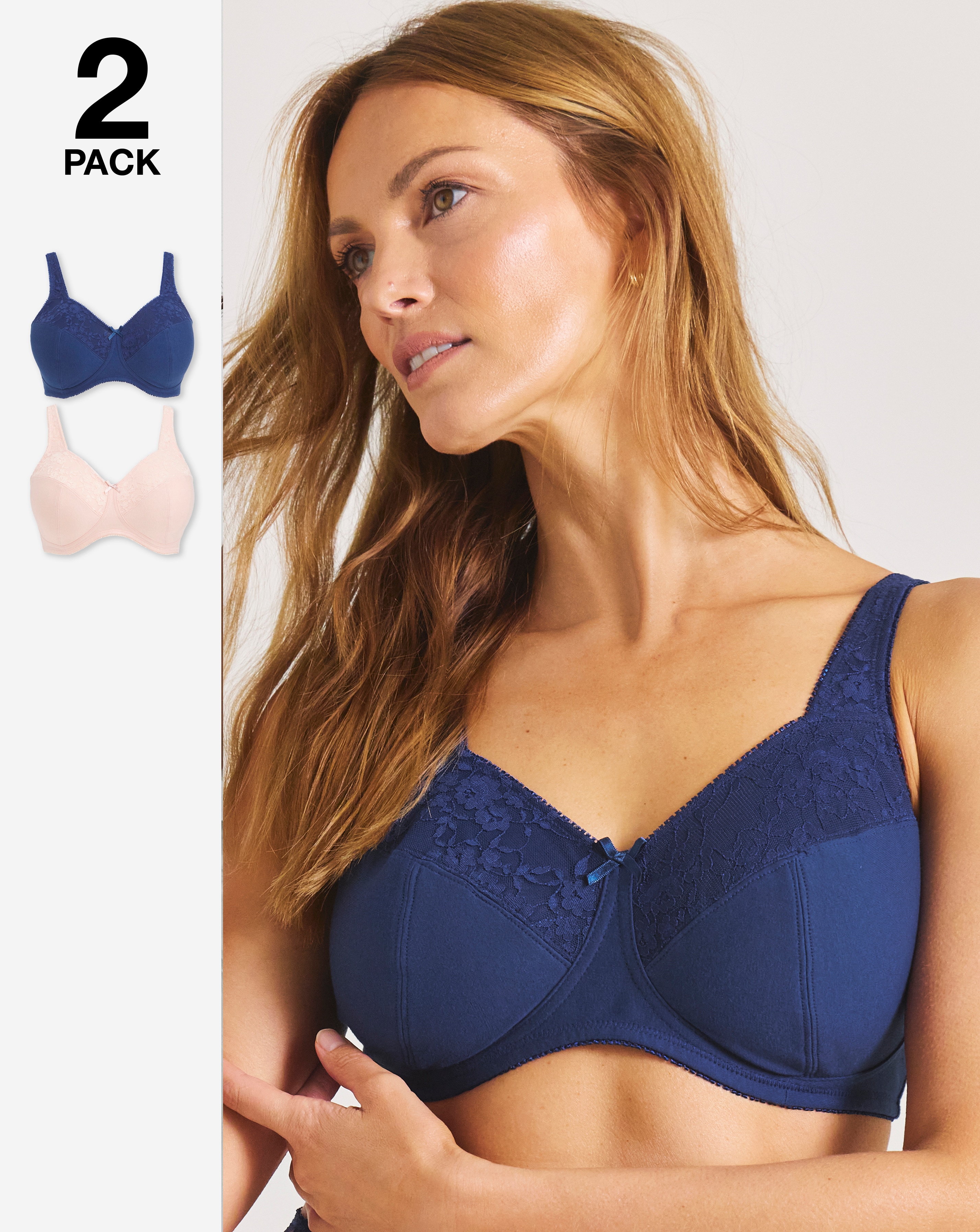 New In - 2 Pack New Sarah Full Cup Non Wired Bras
