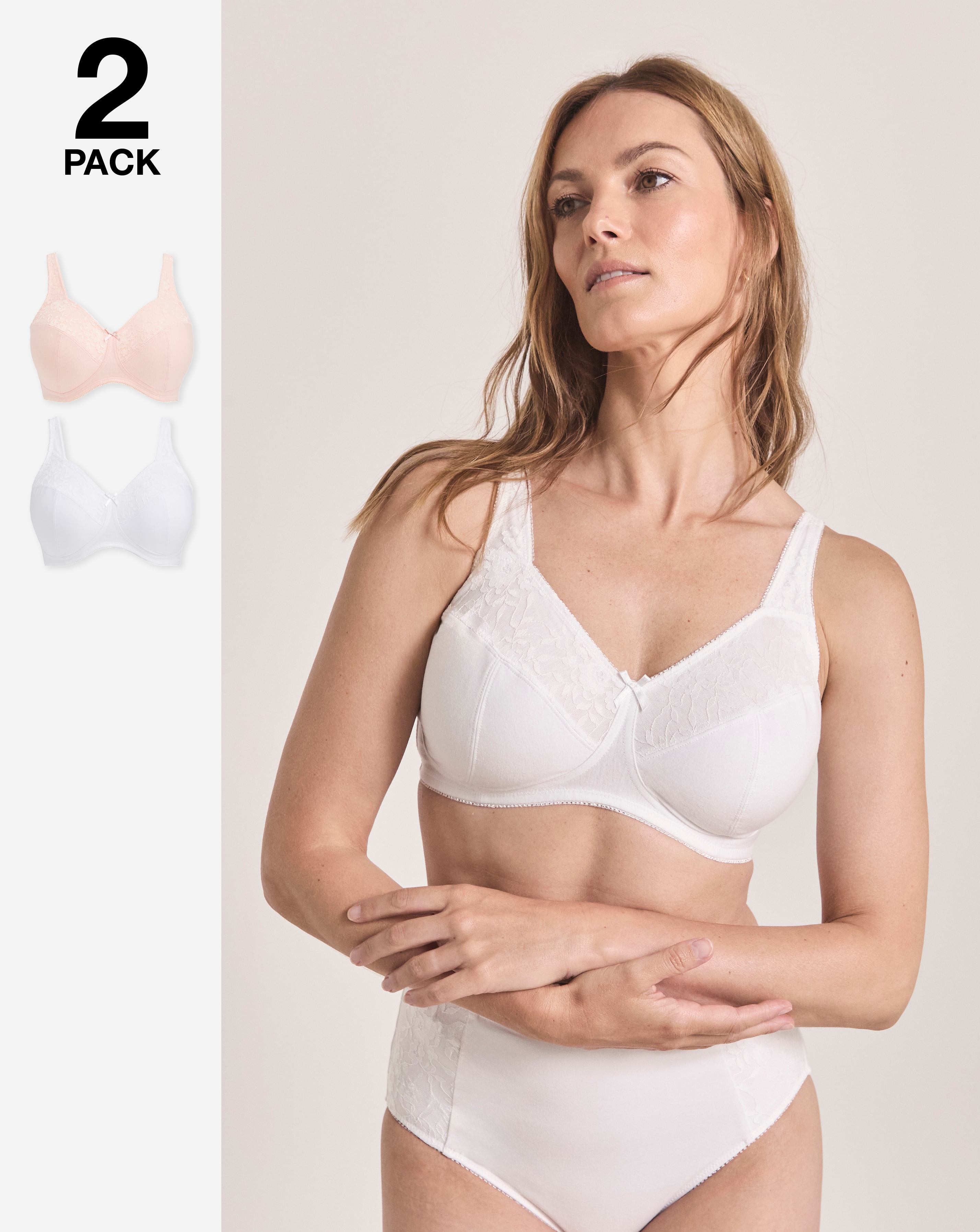 New In - 2 Pack New Sarah Full Cup Non Wired Bras