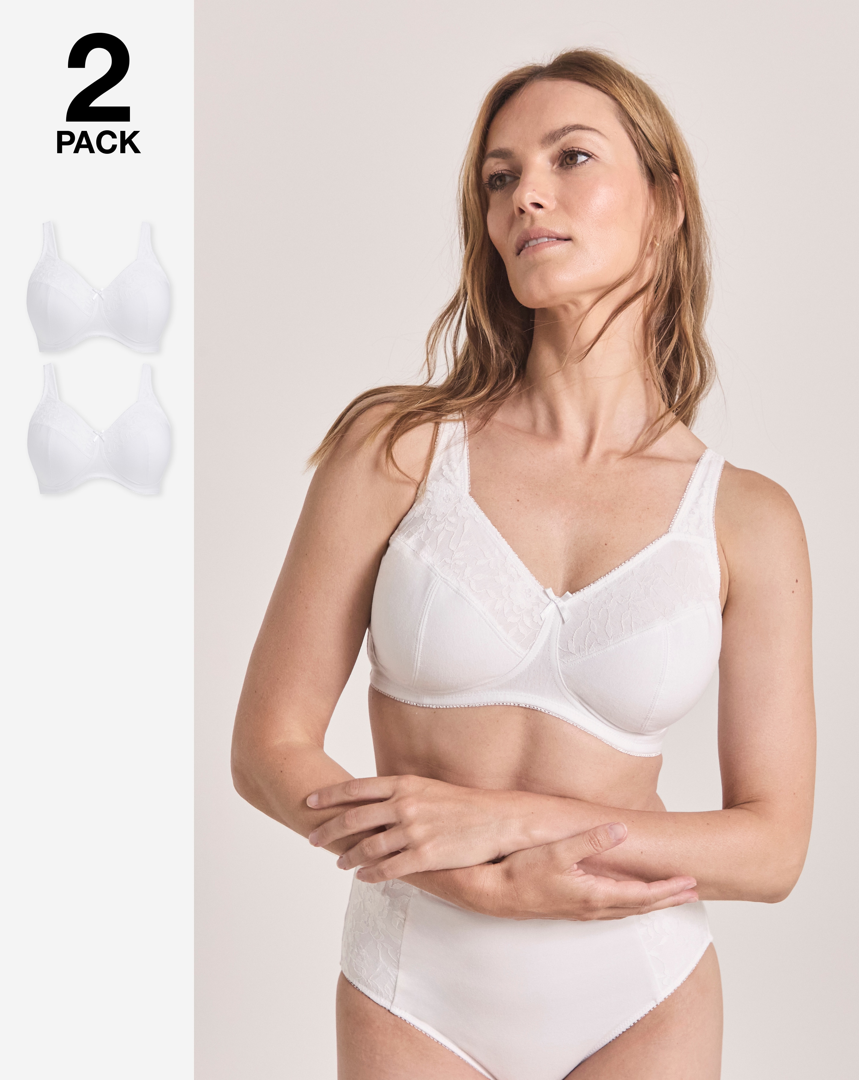 New In - 2 Pack New Sarah Full Cup Non Wired Bras