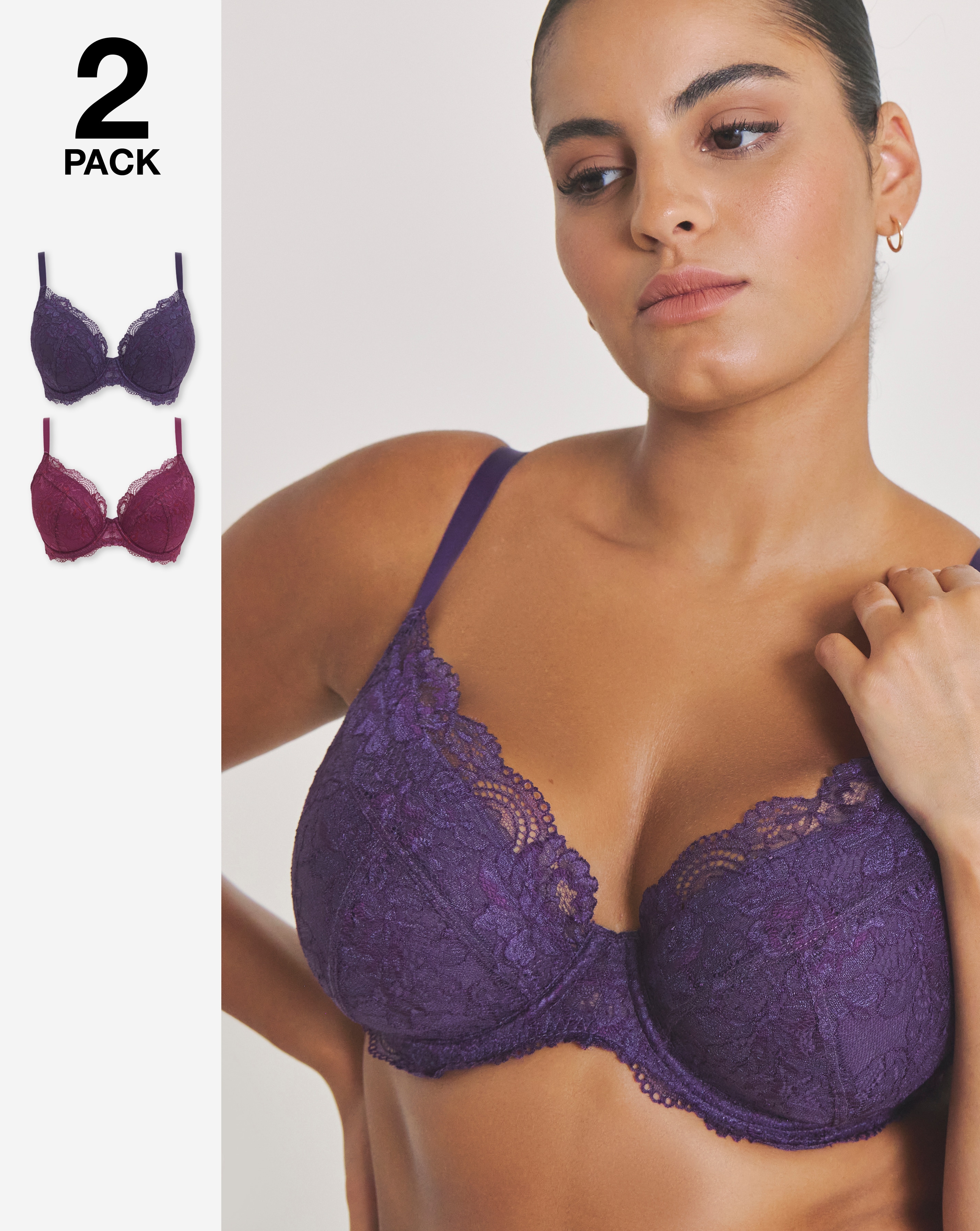 New In - 2 Pack Ella Plunge Wired Bras