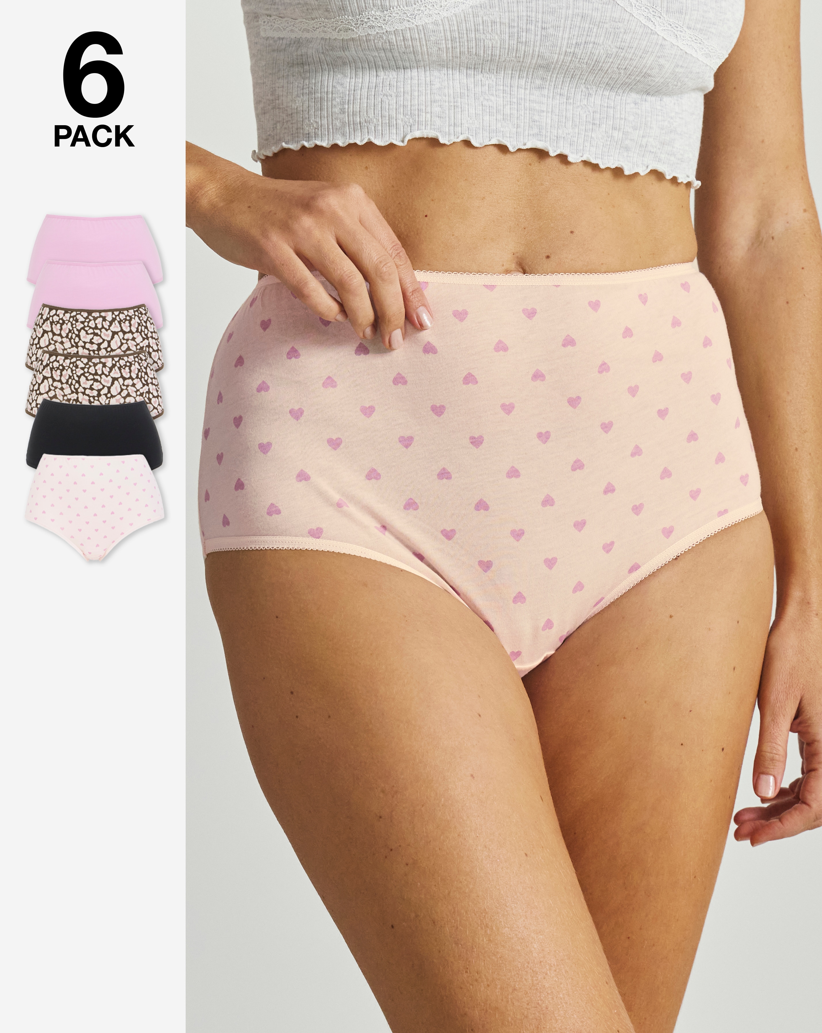 New In - 6 Pack Full Brief Knickers