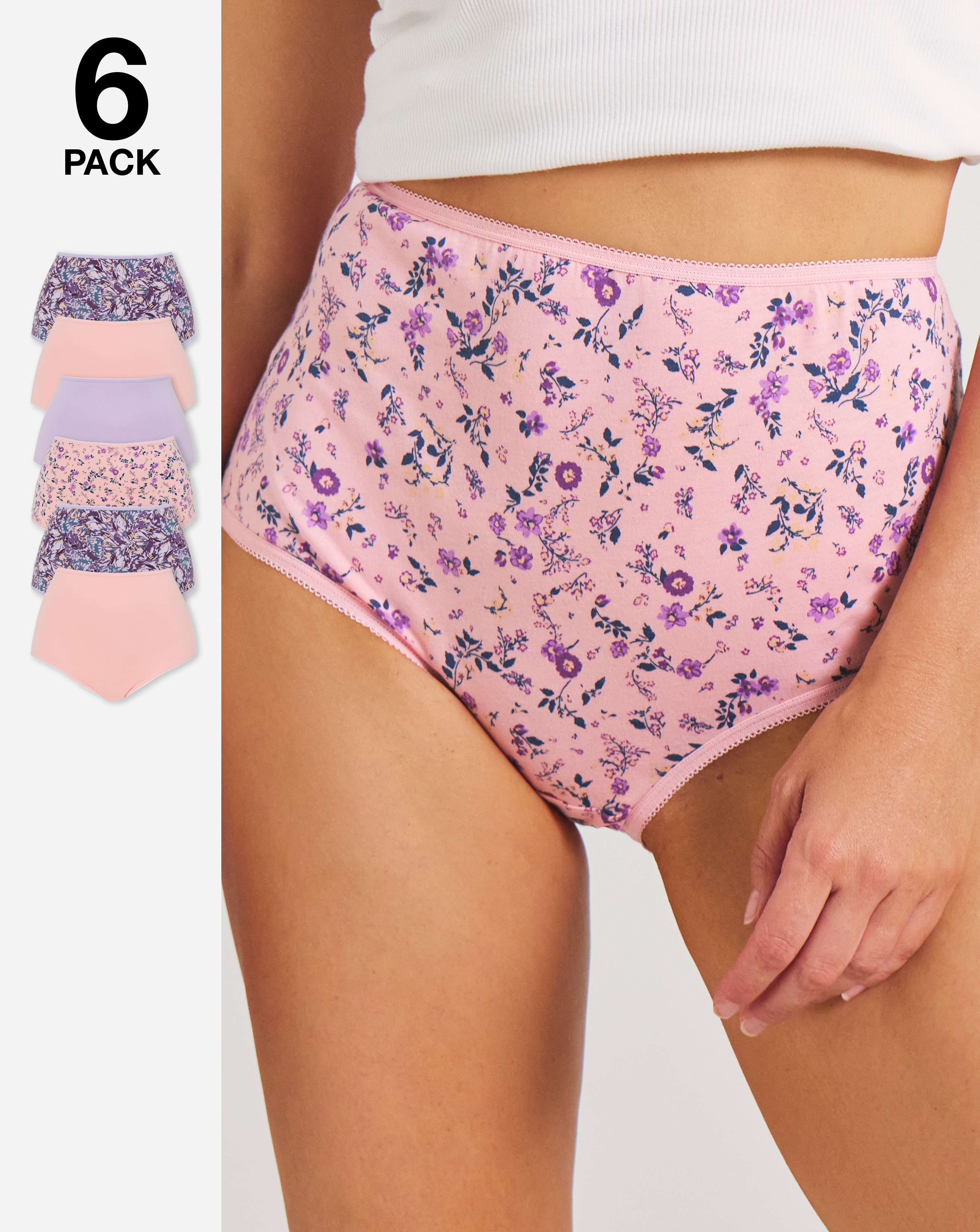 6 Pack Full Brief Knickers