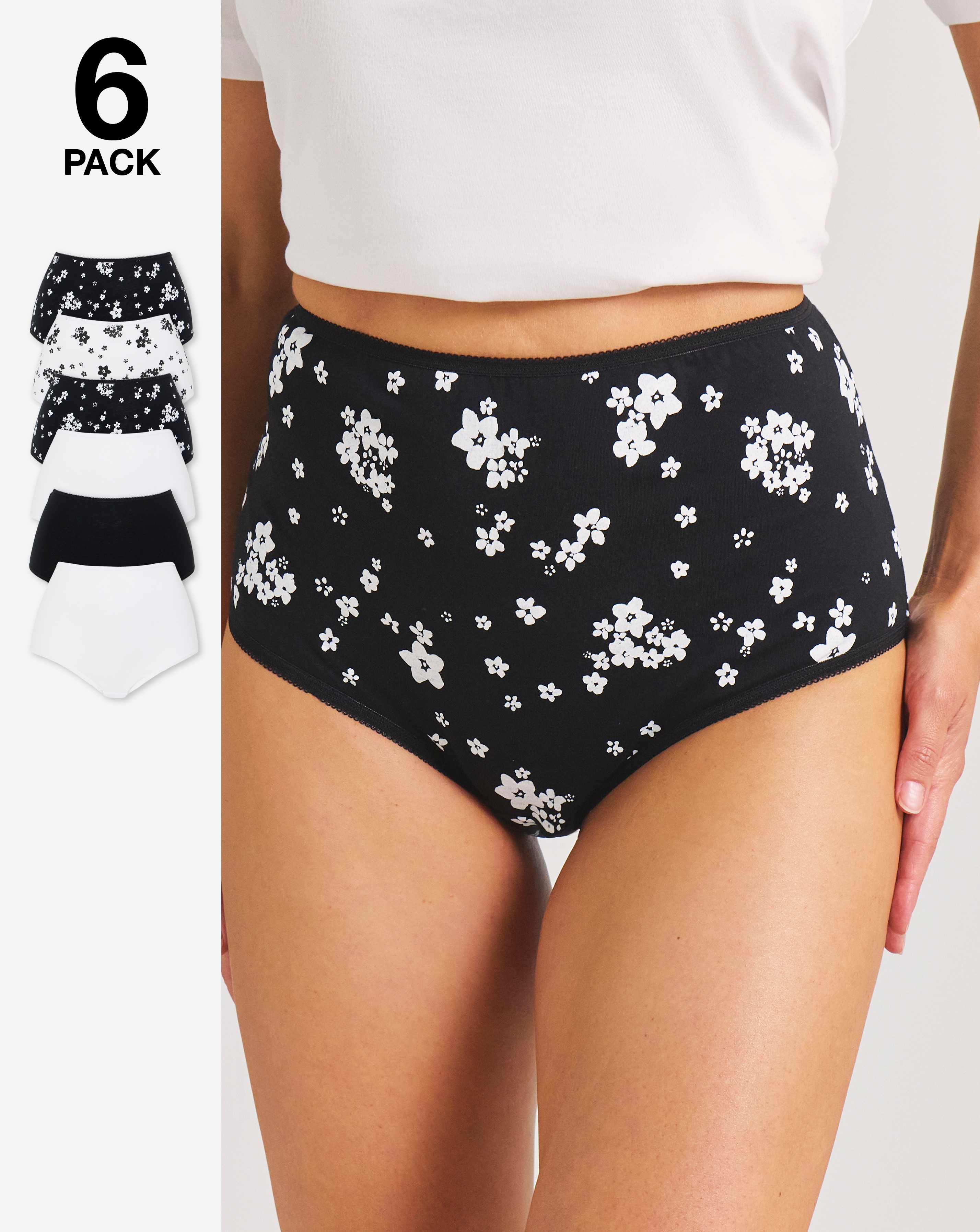 6 Pack Full Brief Knickers