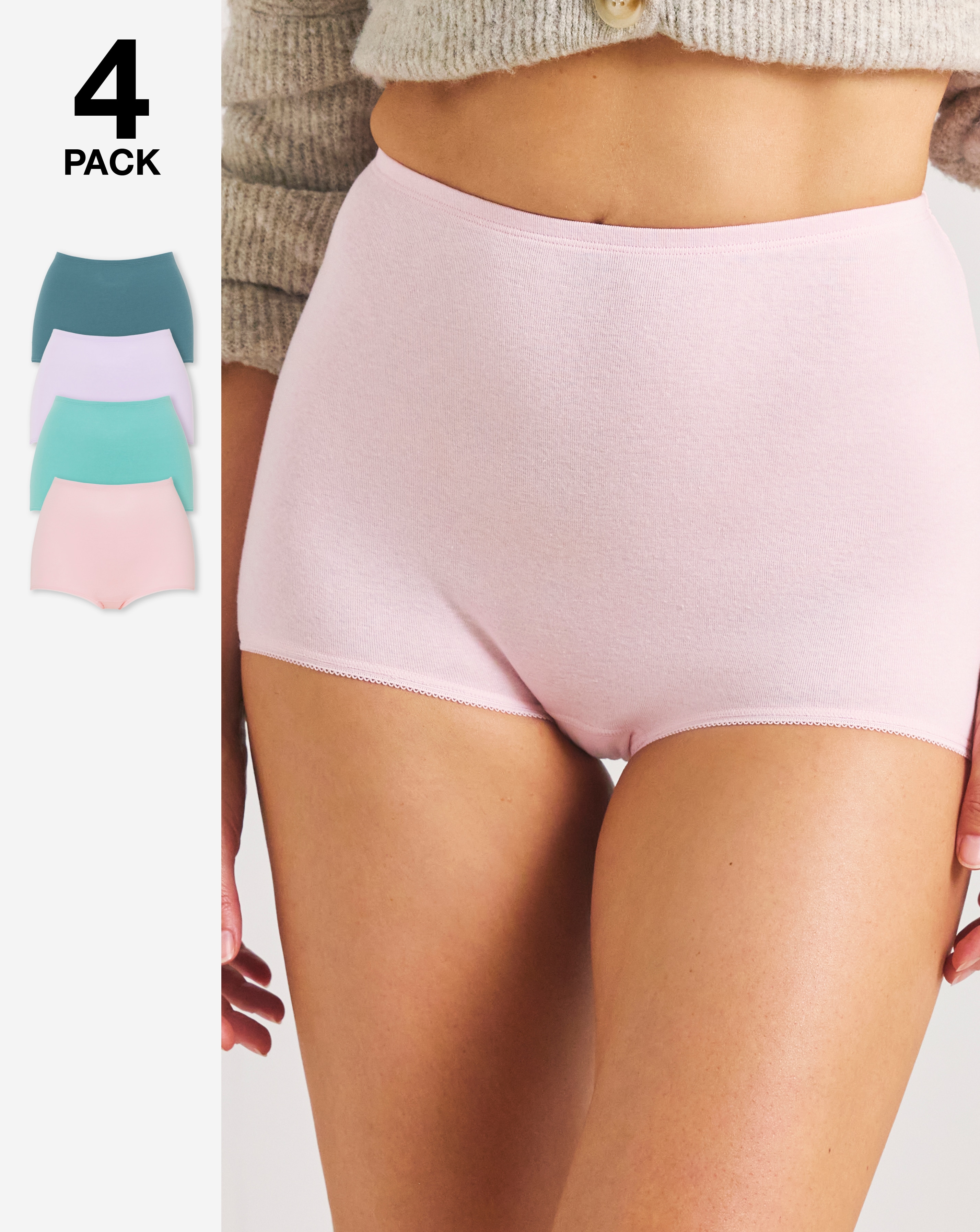 4 Pack Comfort Short Knickers