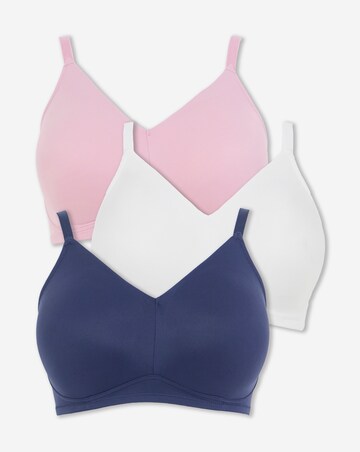 Pretty Secrets 3 Pack Claire Micro Moulded Full Cup Non Wired Bras B-E