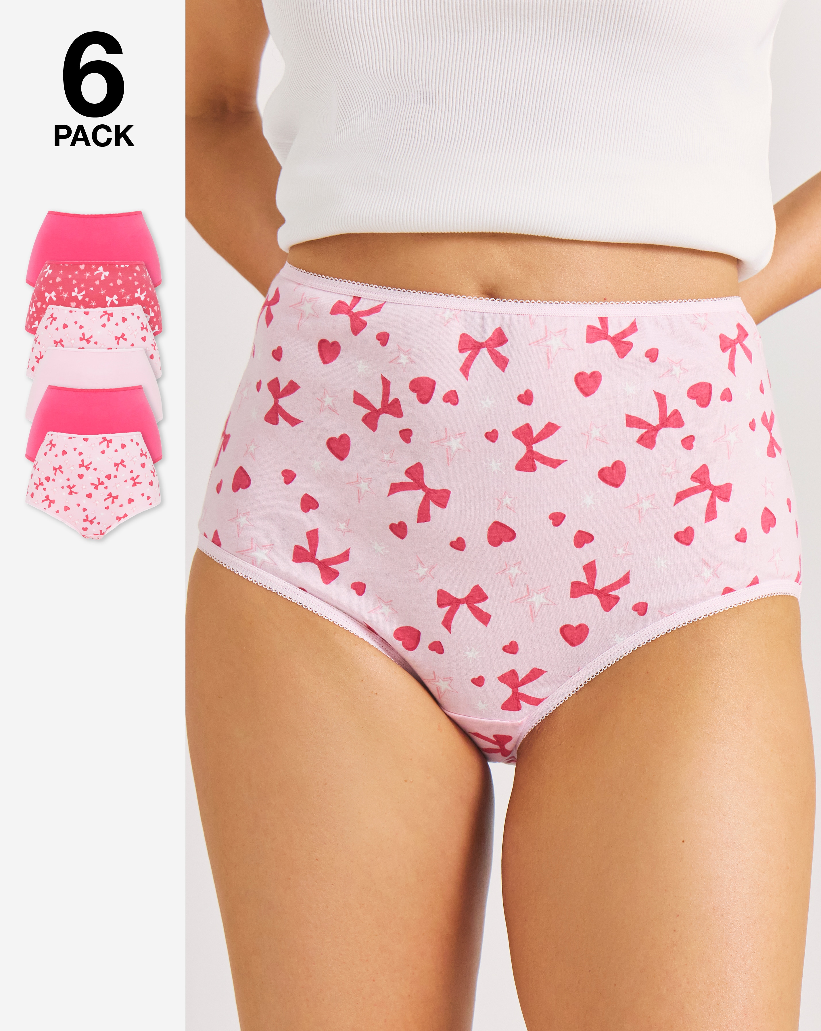 New In - 6 Pack Full Brief Knickers