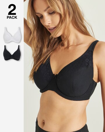 Pretty Secrets (2 Pack) New Sarah Cotton Wired Full Cup Bras (B-G)