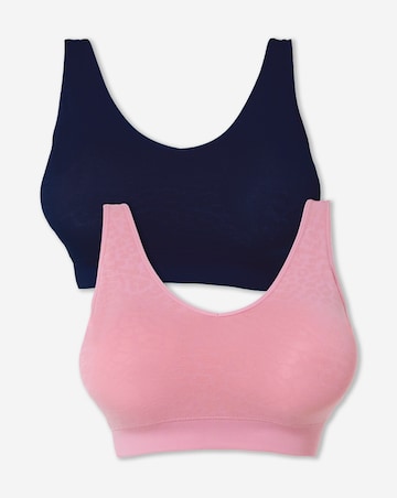 Pretty Secrets (2 Pack) Animal Knitted Padded Comfort Tops Navy/Pink