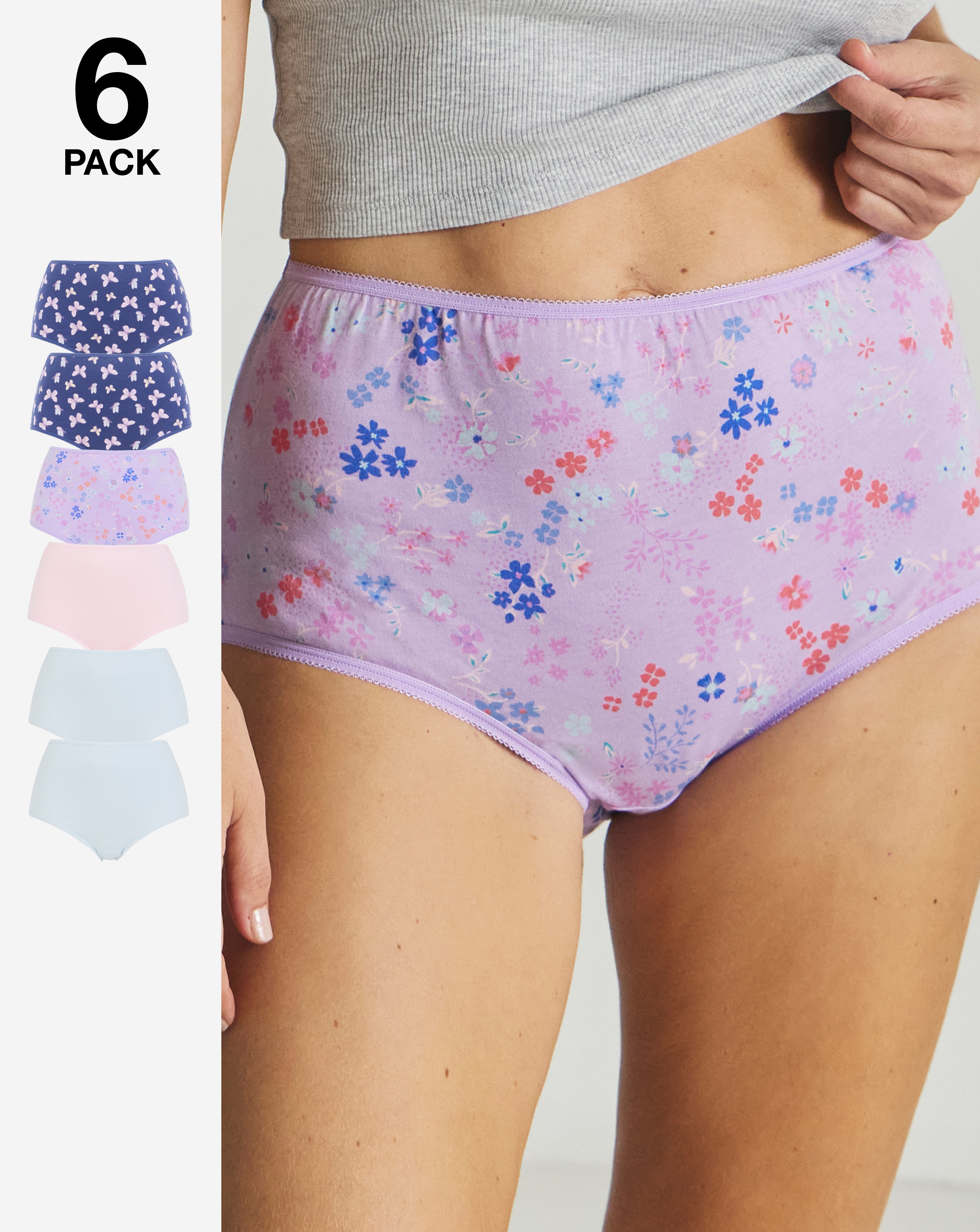 6 Pack Full Brief Knickers