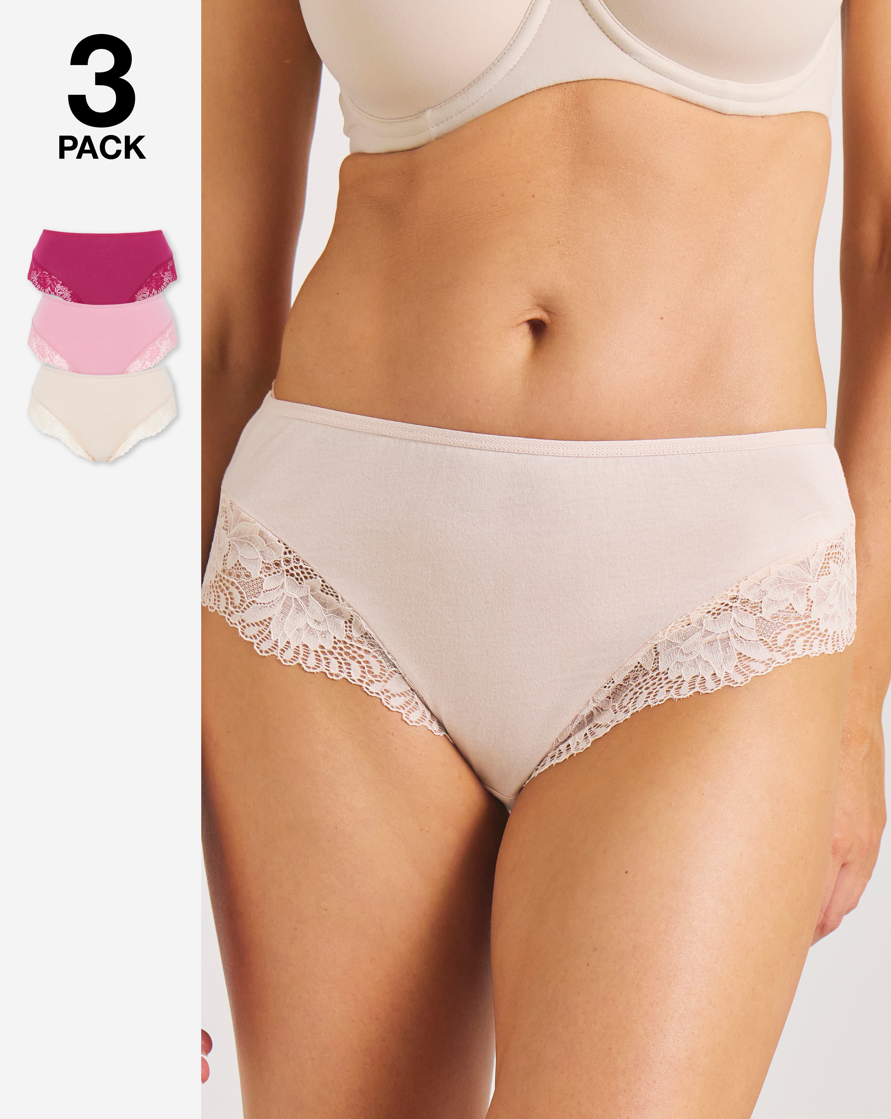 New In - 3 Pack Midi Brazilian Knickers