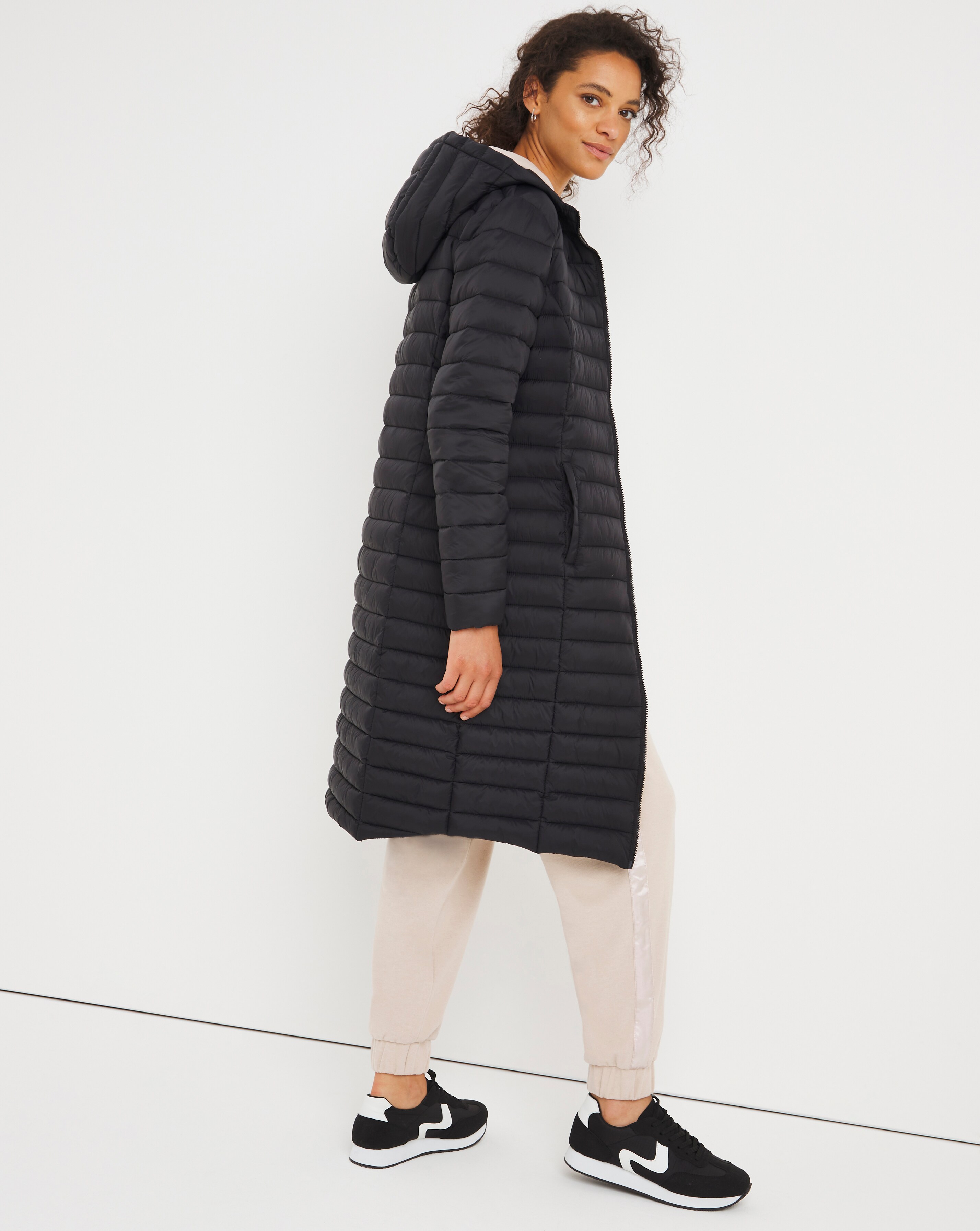 Black lightweight padded coat Clearance