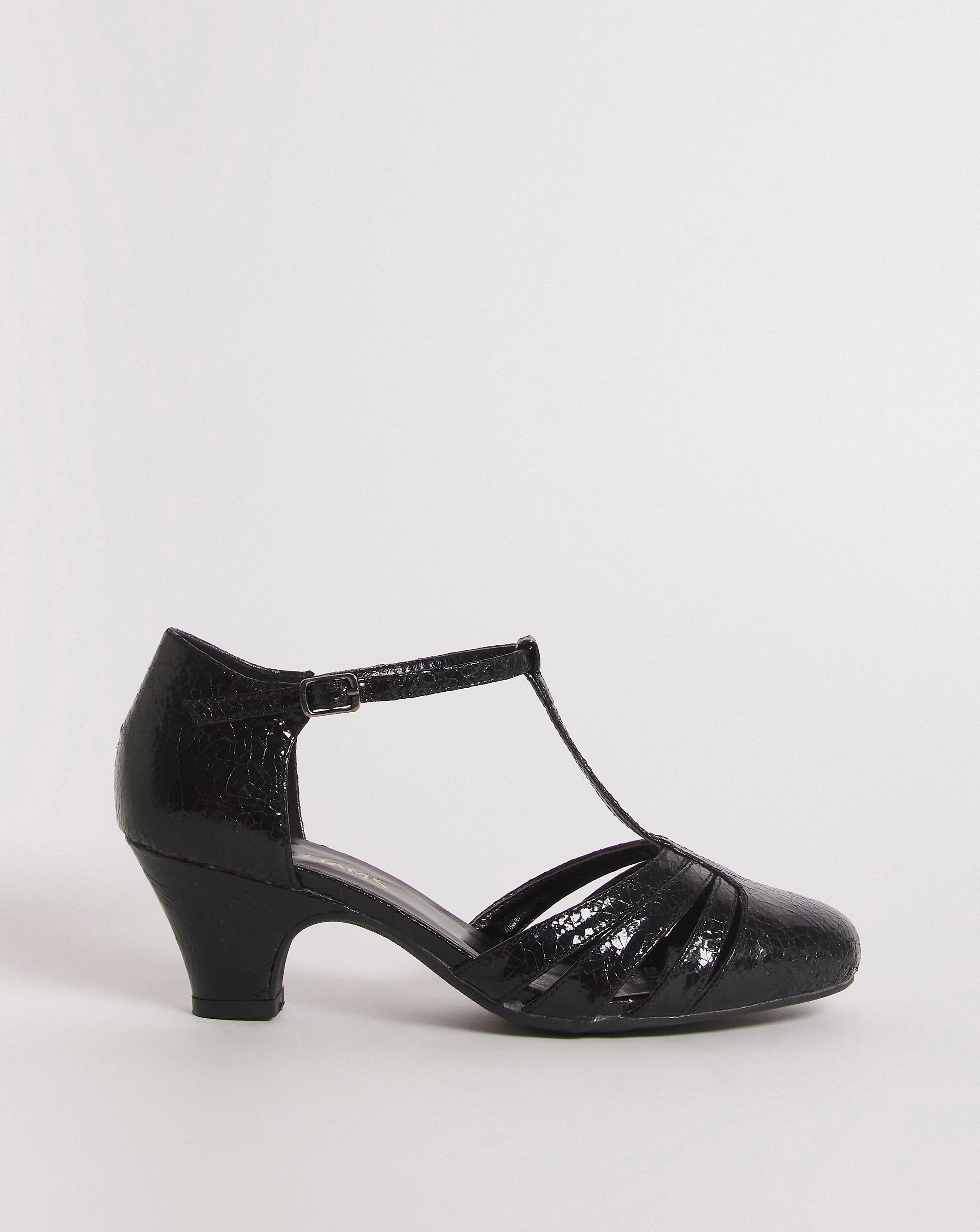 Closed Back T Bar Occasion Shoe E Fit