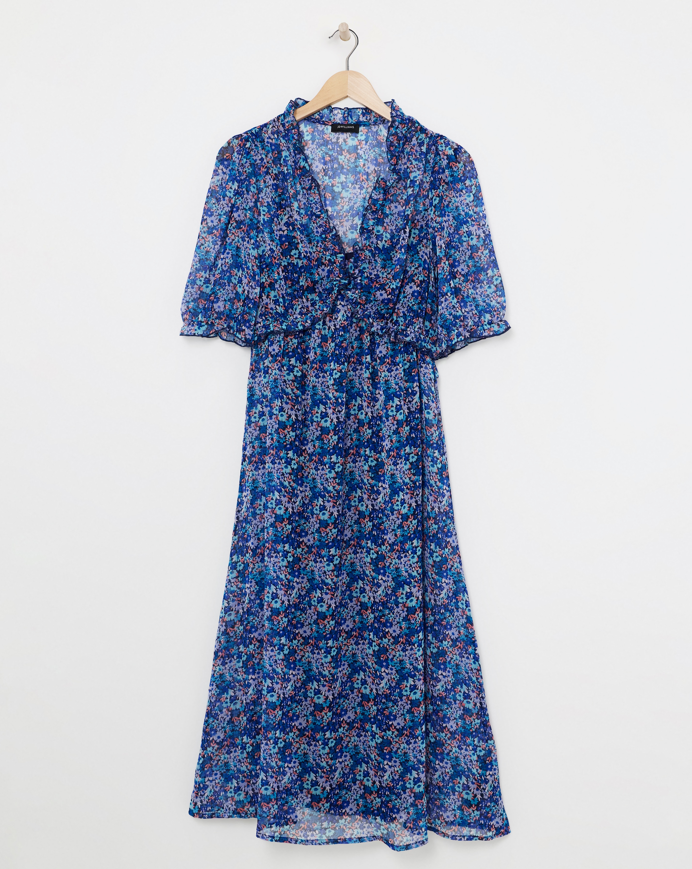 Midi Tea Dress With Frill Detail