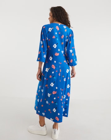 Soft Touch Midi Dress With Puff Sleeve