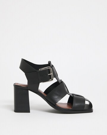 Charlotte Leather Fisherman Block Heeled Shoes - Wide Fit (E)