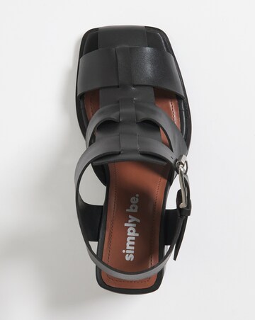 Charlotte Leather Fisherman Block Heeled Shoes - Wide Fit (E)