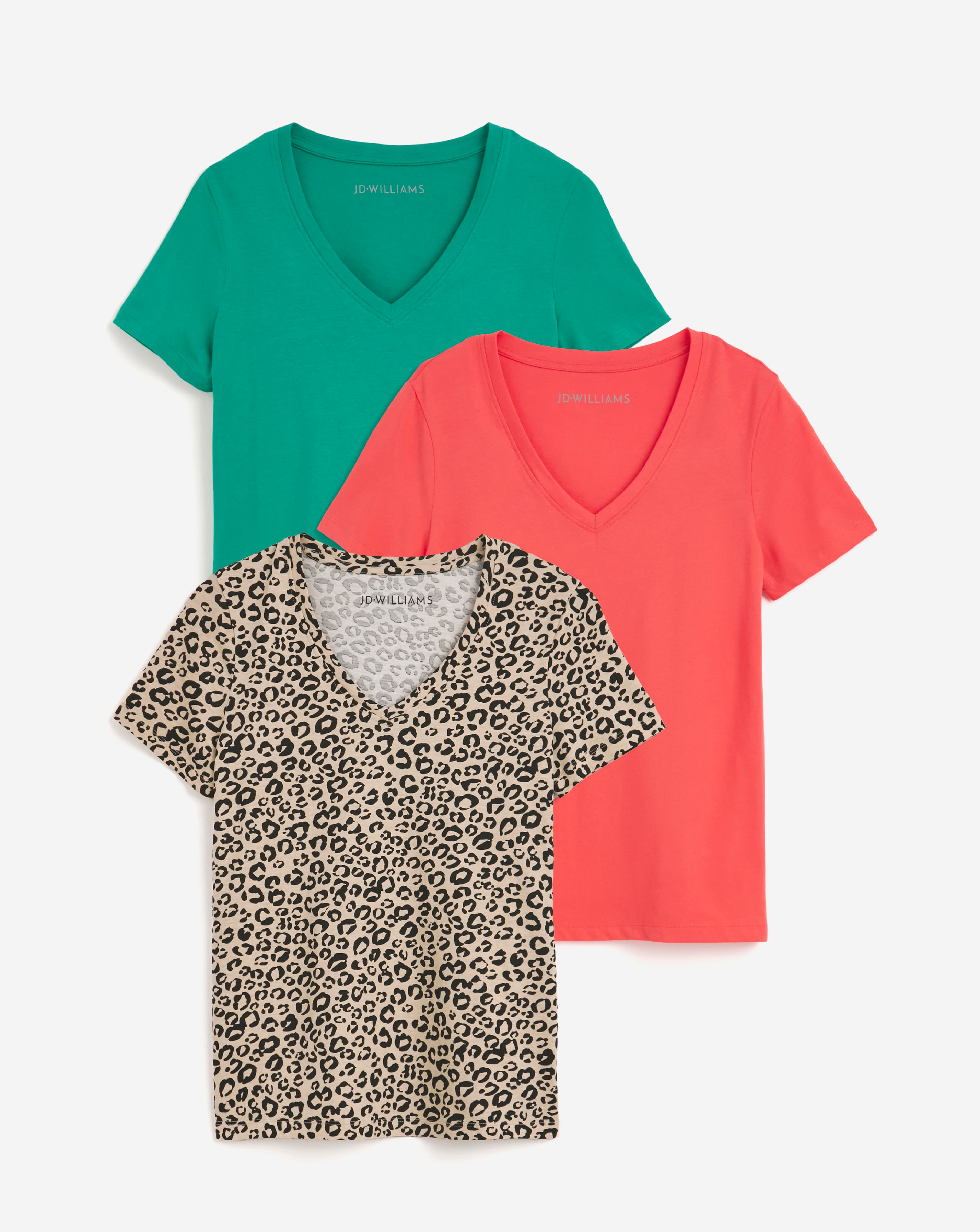 3 Pack V Neck Short Sleeve T-Shirt