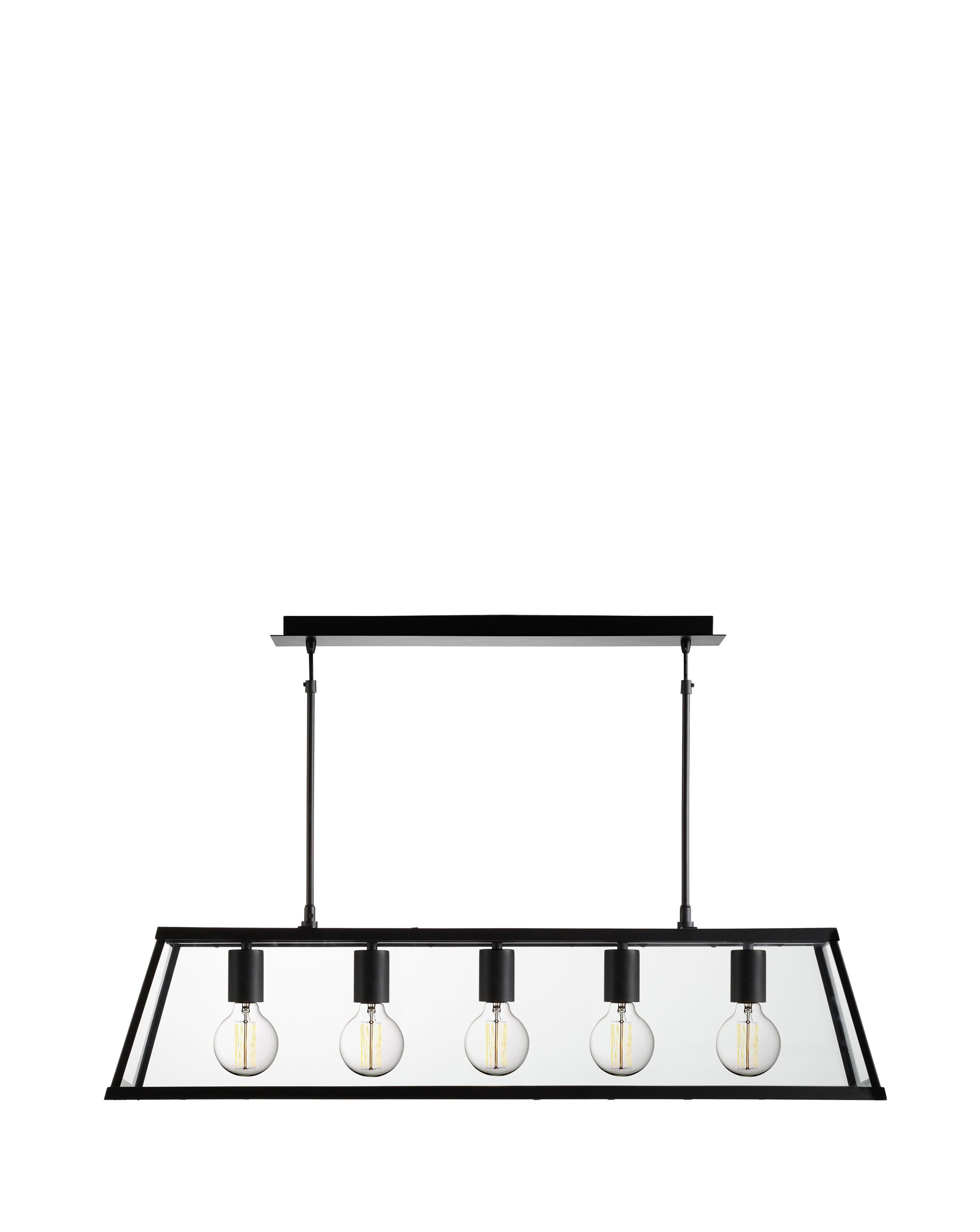 5 Light Matt Black Ceiling Bar Pendant