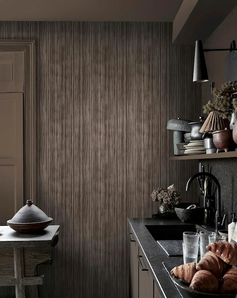 Abigail Ahern Linear Greige Wallpaper